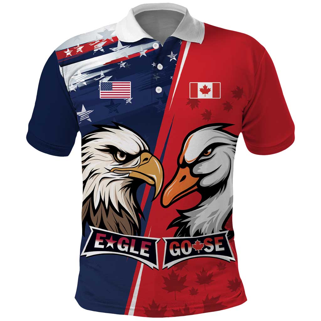 Personalized Canada Goose x USA Band Eagle Faced Off Polo Shirt