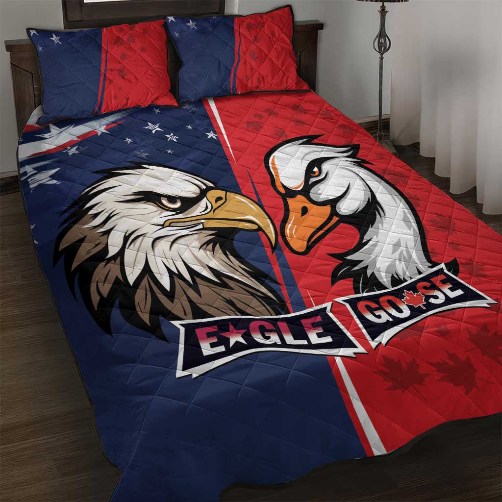 Canada Goose x USA Band Eagle Faced Off Quilt Bed Set