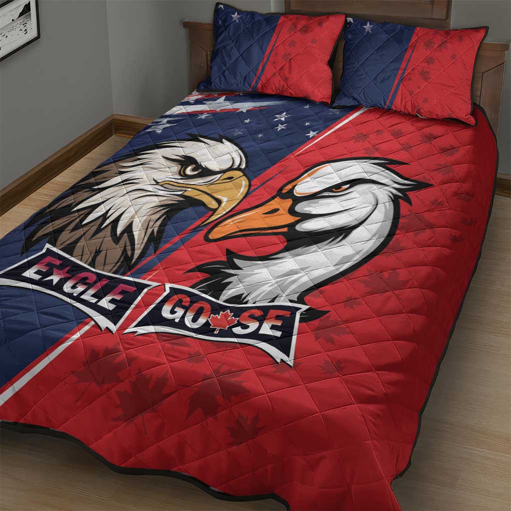 Canada Goose x USA Band Eagle Faced Off Quilt Bed Set