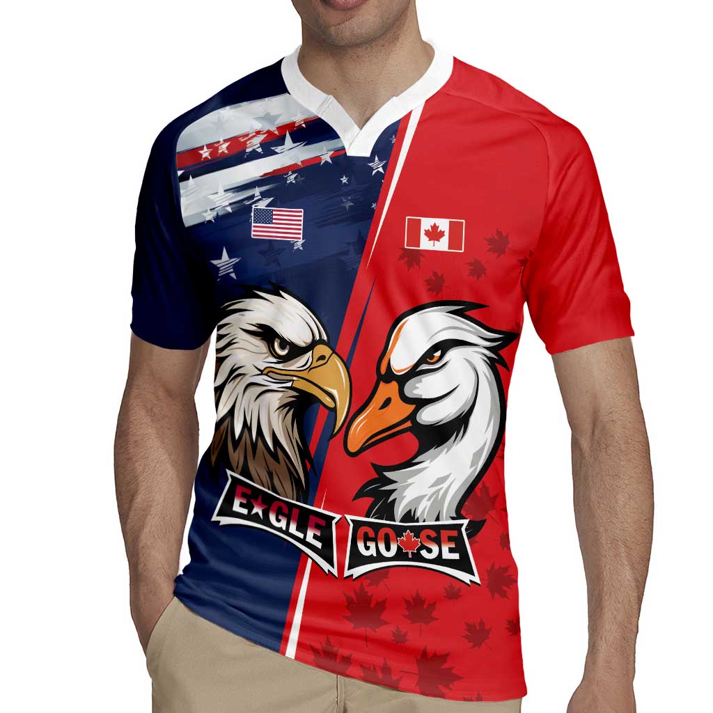 Personalized Canada Goose x USA Band Eagle Faced Off Rugby Jersey