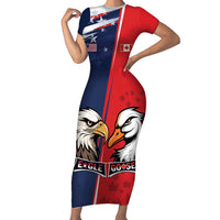 Personalized Canada Goose x USA Band Eagle Faced Off Short Sleeve Bodycon Dress