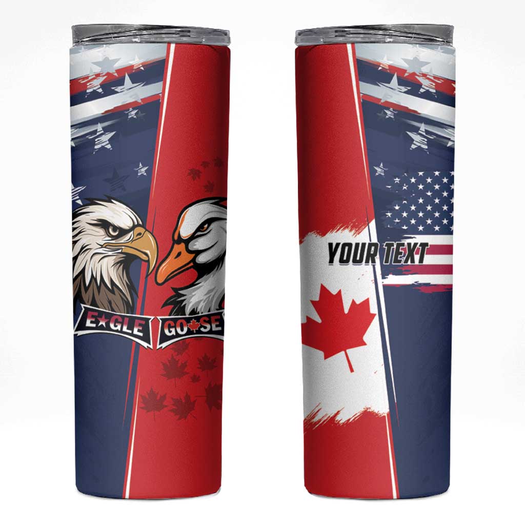 Personalized Canada Goose x USA Band Eagle Faced Off Skinny Tumbler