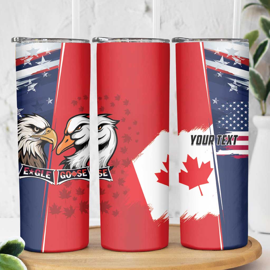 Personalized Canada Goose x USA Band Eagle Faced Off Skinny Tumbler