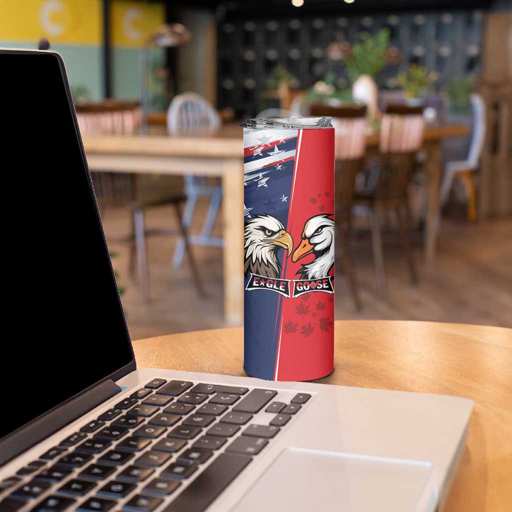 Personalized Canada Goose x USA Band Eagle Faced Off Skinny Tumbler