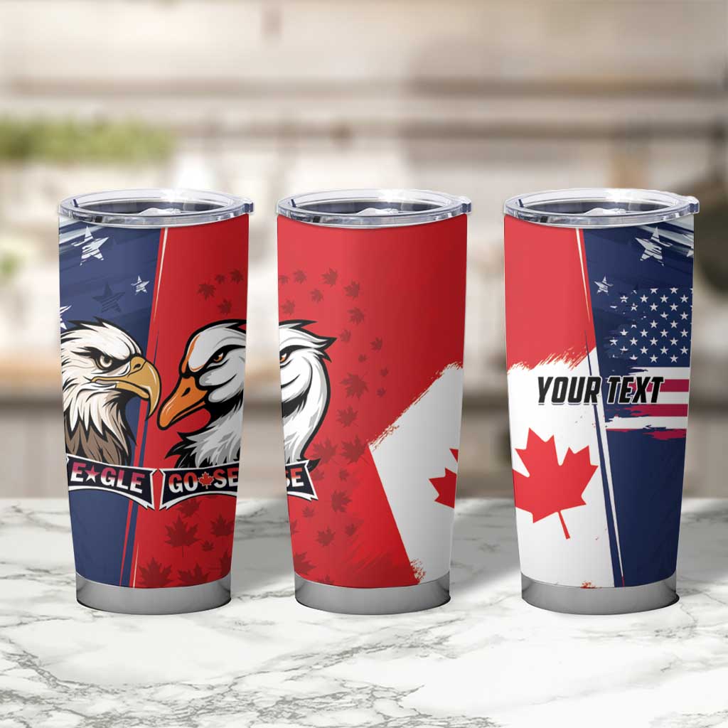 Personalized Canada Goose x USA Band Eagle Faced Off Tumbler Cup