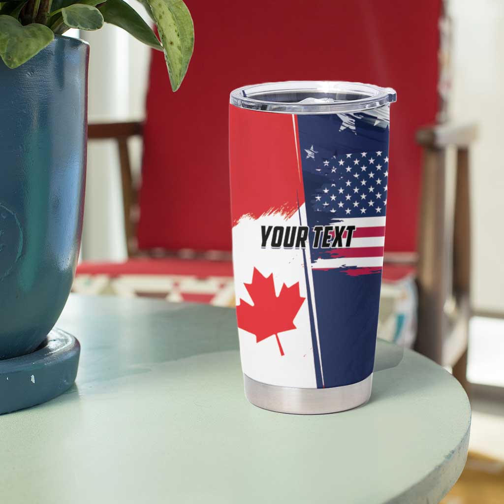 Personalized Canada Goose x USA Band Eagle Faced Off Tumbler Cup