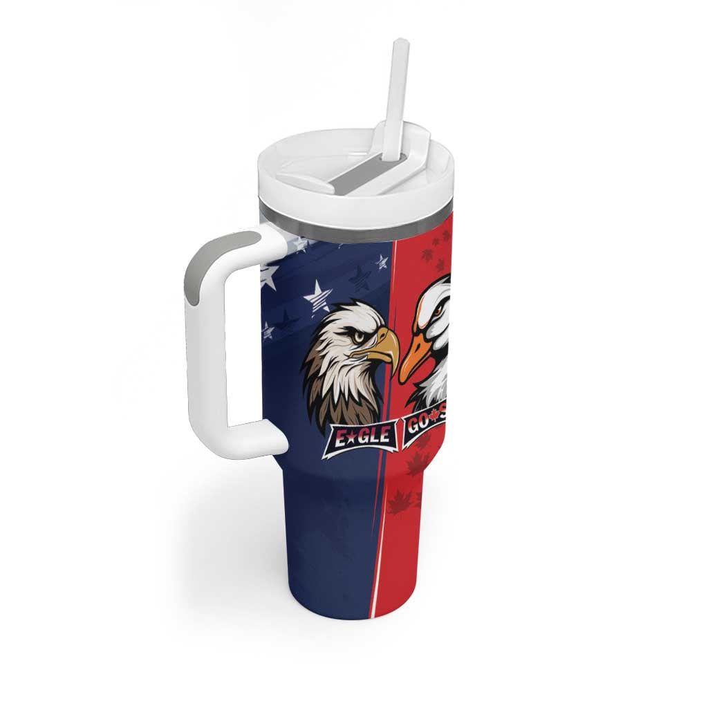 Personalized Canada Goose x USA Band Eagle Faced Off Tumbler With Handle