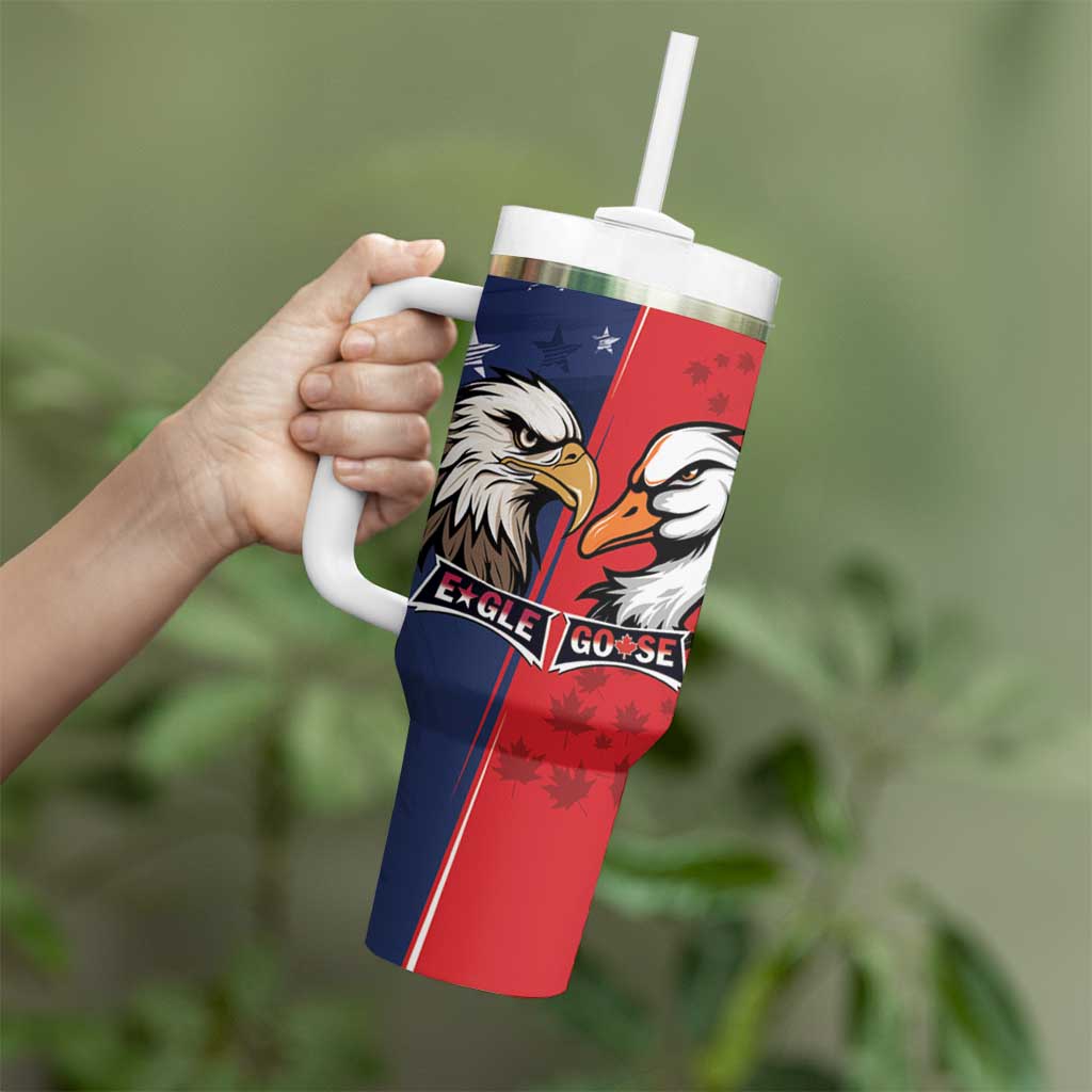Personalized Canada Goose x USA Band Eagle Faced Off Tumbler With Handle