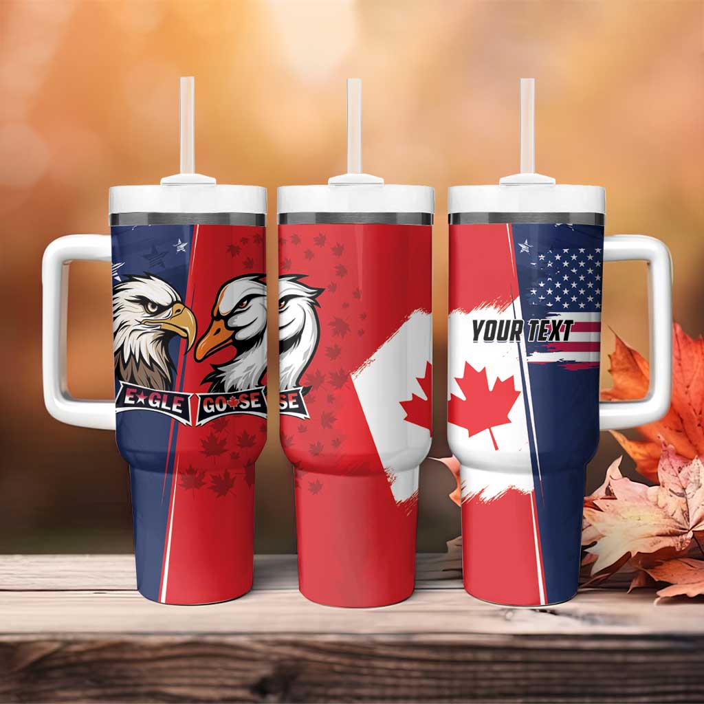 Personalized Canada Goose x USA Band Eagle Faced Off Tumbler With Handle