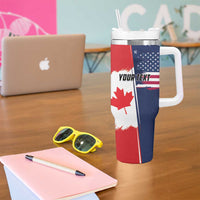 Personalized Canada Goose x USA Band Eagle Faced Off Tumbler With Handle