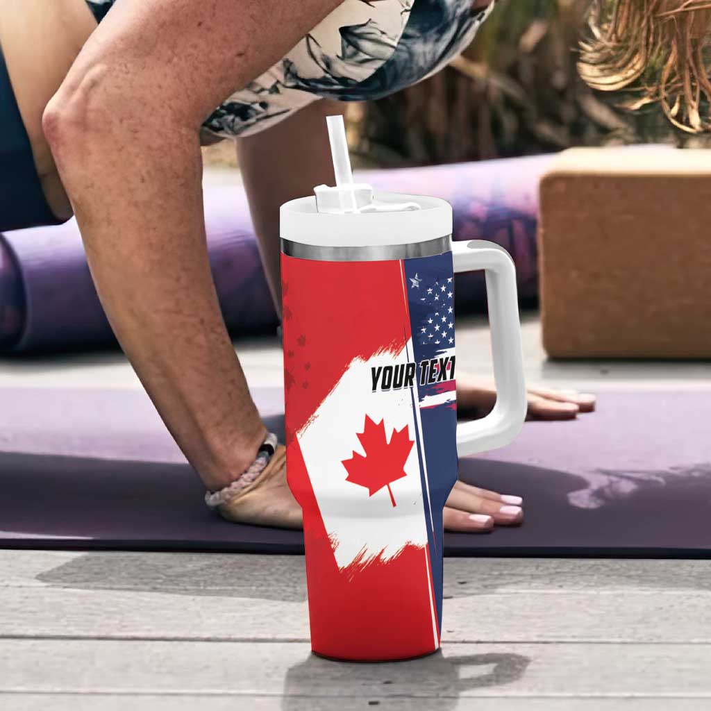 Personalized Canada Goose x USA Band Eagle Faced Off Tumbler With Handle