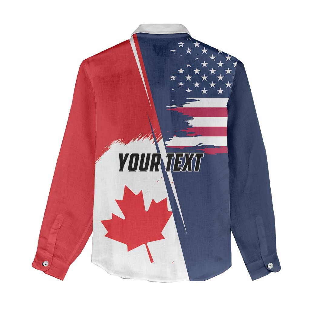 Personalized Canada Goose x USA Band Eagle Faced Off Women Casual Shirt