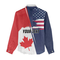Personalized Canada Goose x USA Band Eagle Faced Off Women Casual Shirt