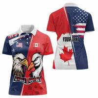 Personalized Canada Goose x USA Band Eagle Faced Off Women Polo Shirt