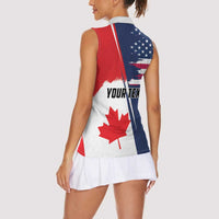 Personalized Canada Goose x USA Band Eagle Faced Off Women Sleeveless Polo Shirt