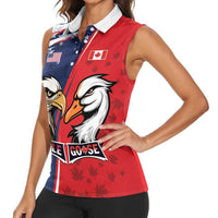 Personalized Canada Goose x USA Band Eagle Faced Off Women Sleeveless Polo Shirt