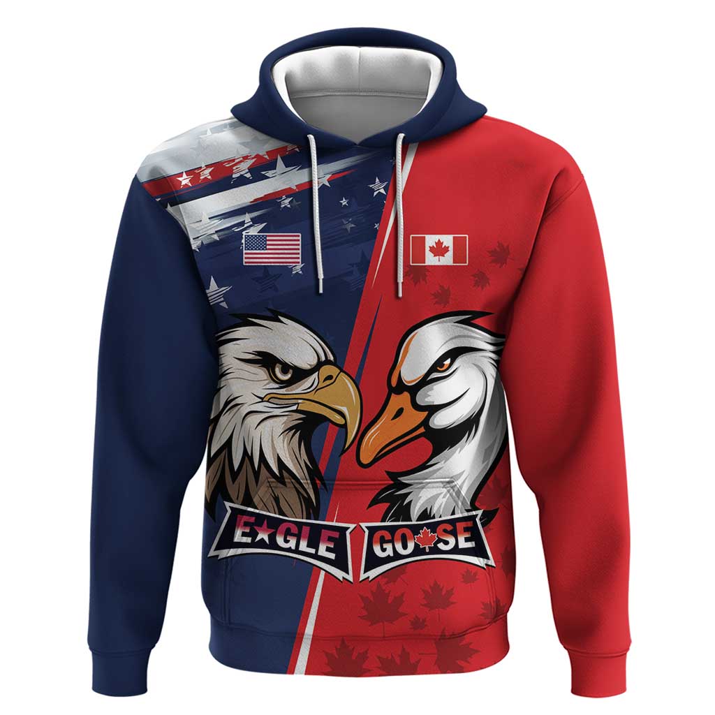 Personalized Canada Goose x USA Band Eagle Faced Off Zip Hoodie