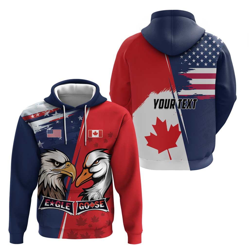Personalized Canada Goose x USA Band Eagle Faced Off Zip Hoodie