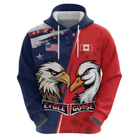 Personalized Canada Goose x USA Band Eagle Faced Off Zip Hoodie