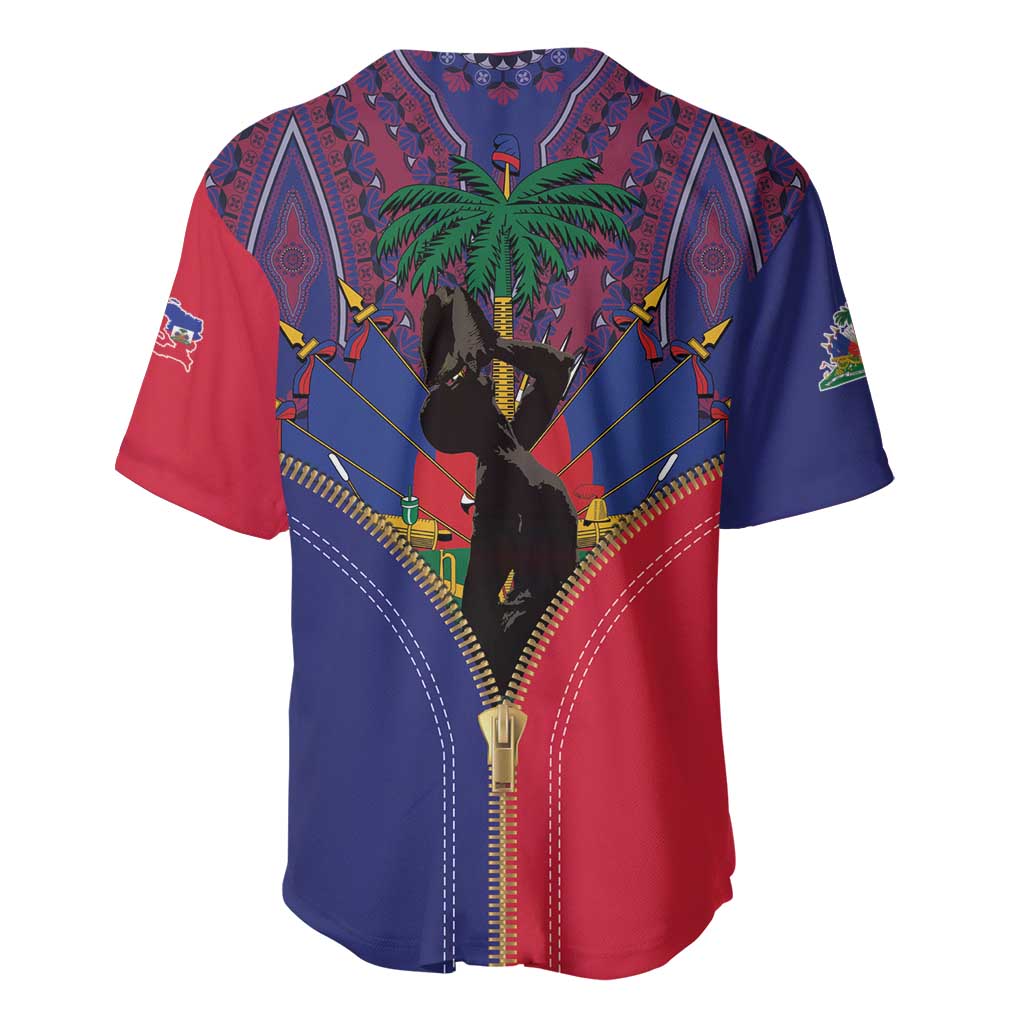 Haiti Heritage Month Baseball Jersey Zipper Stylized
