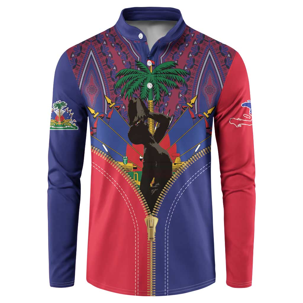 Haiti Heritage Month Button Sweatshirt Zipper Stylized