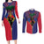 Haiti Heritage Month Couples Matching Long Sleeve Bodycon Dress and Long Sleeve Button Shirt Zipper Stylized