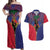 Haiti Heritage Month Couples Matching Off Shoulder Maxi Dress and Hawaiian Shirt Zipper Stylized