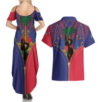 Haiti Heritage Month Couples Matching Summer Maxi Dress and Hawaiian Shirt Zipper Stylized