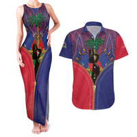 Haiti Heritage Month Couples Matching Tank Maxi Dress and Hawaiian Shirt Zipper Stylized