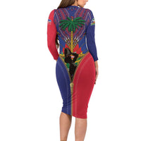 Haiti Heritage Month Family Matching Long Sleeve Bodycon Dress and Hawaiian Shirt Zipper Stylized
