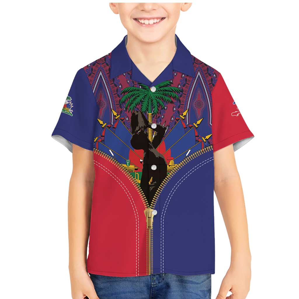 Haiti Heritage Month Family Matching Mermaid Dress and Hawaiian Shirt Zipper Stylized