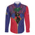 Haiti Heritage Month Family Matching Off The Shoulder Long Sleeve Dress and Hawaiian Shirt Zipper Stylized