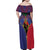 Haiti Heritage Month Family Matching Off Shoulder Maxi Dress and Hawaiian Shirt Zipper Stylized