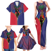 Haiti Heritage Month Family Matching Tank Maxi Dress and Hawaiian Shirt Zipper Stylized