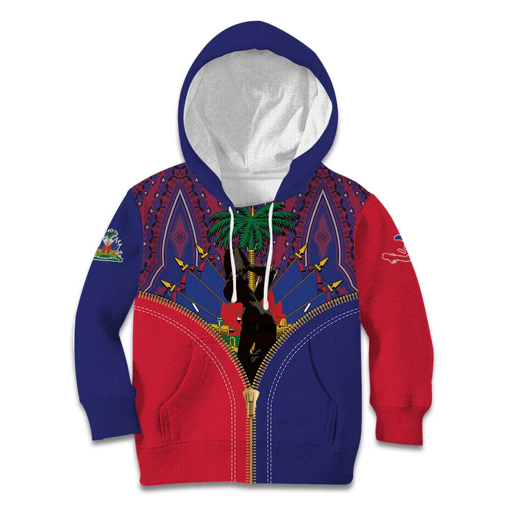 Haiti Heritage Month Kid Hoodie Zipper Stylized