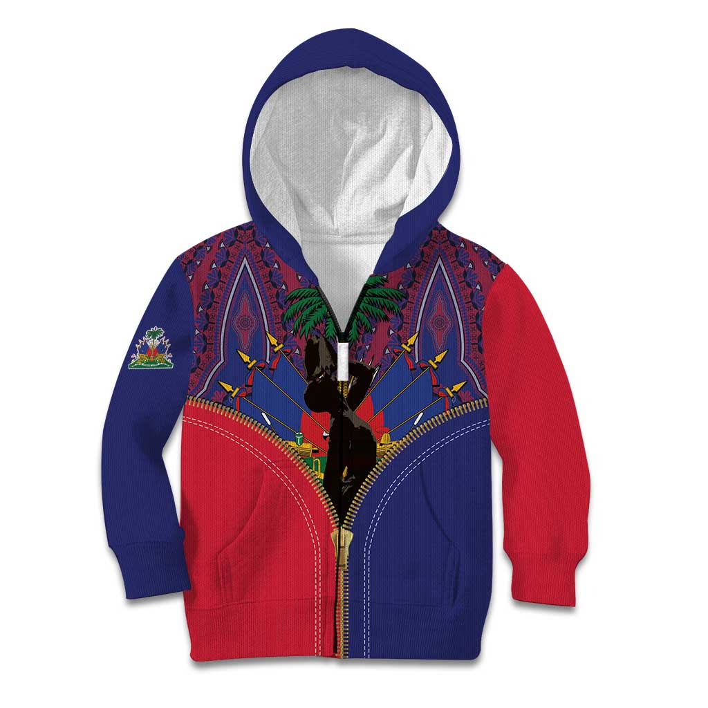 Haiti Heritage Month Kid Hoodie Zipper Stylized