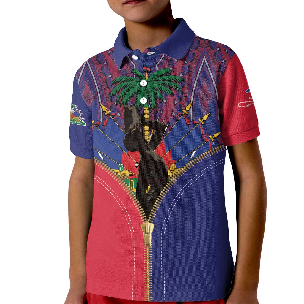 Haiti Heritage Month Kid Polo Shirt Zipper Stylized