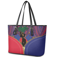 Haiti Heritage Month Leather Tote Bag Zipper Stylized