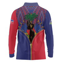 Haiti Heritage Month Long Sleeve Polo Shirt Zipper Stylized