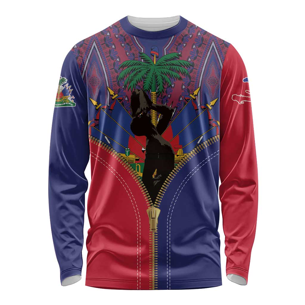 Haiti Heritage Month Long Sleeve Shirt Zipper Stylized