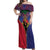 Haiti Heritage Month Off Shoulder Maxi Dress Zipper Stylized