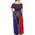 Haiti Heritage Month Off Shoulder Maxi Dress Zipper Stylized