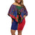 Haiti Heritage Month Off Shoulder Short Dress Zipper Stylized