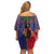 Haiti Heritage Month Off Shoulder Short Dress Zipper Stylized