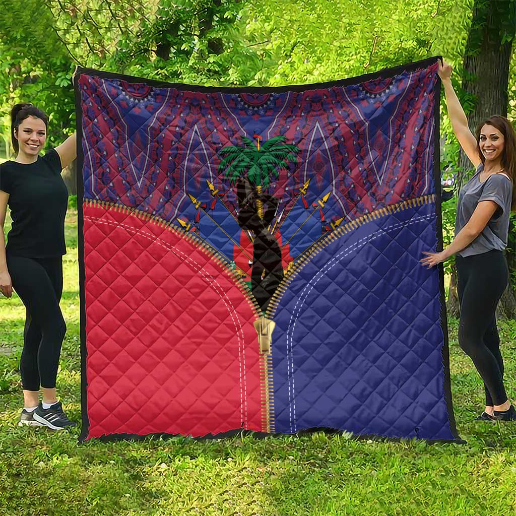 Haiti Heritage Month Quilt Zipper Stylized