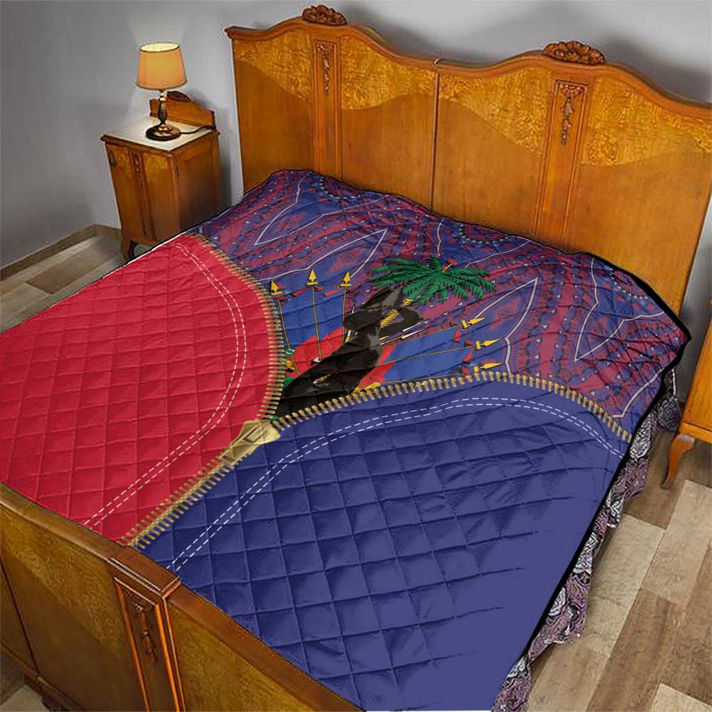 Haiti Heritage Month Quilt Zipper Stylized