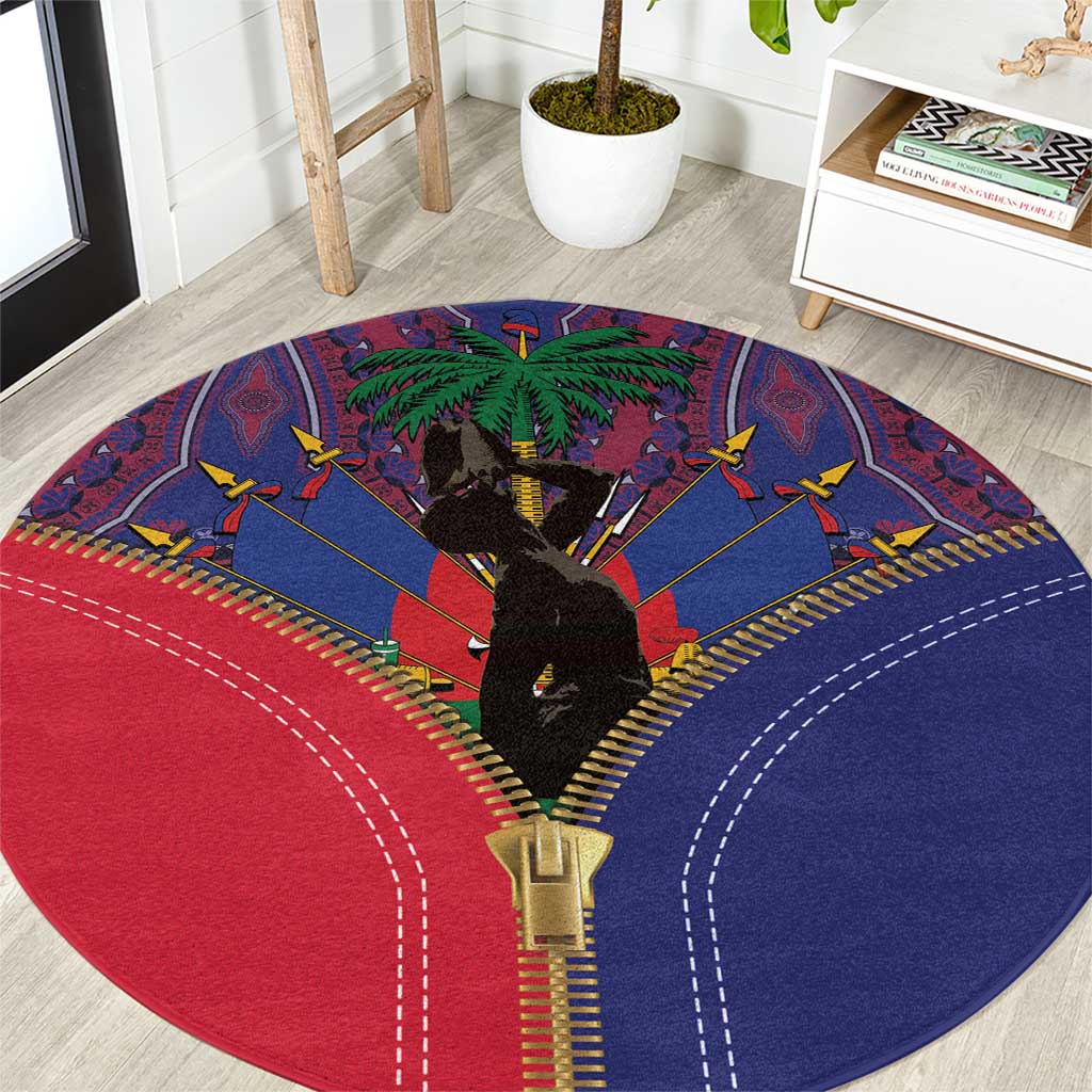 Haiti Heritage Month Round Carpet Zipper Stylized