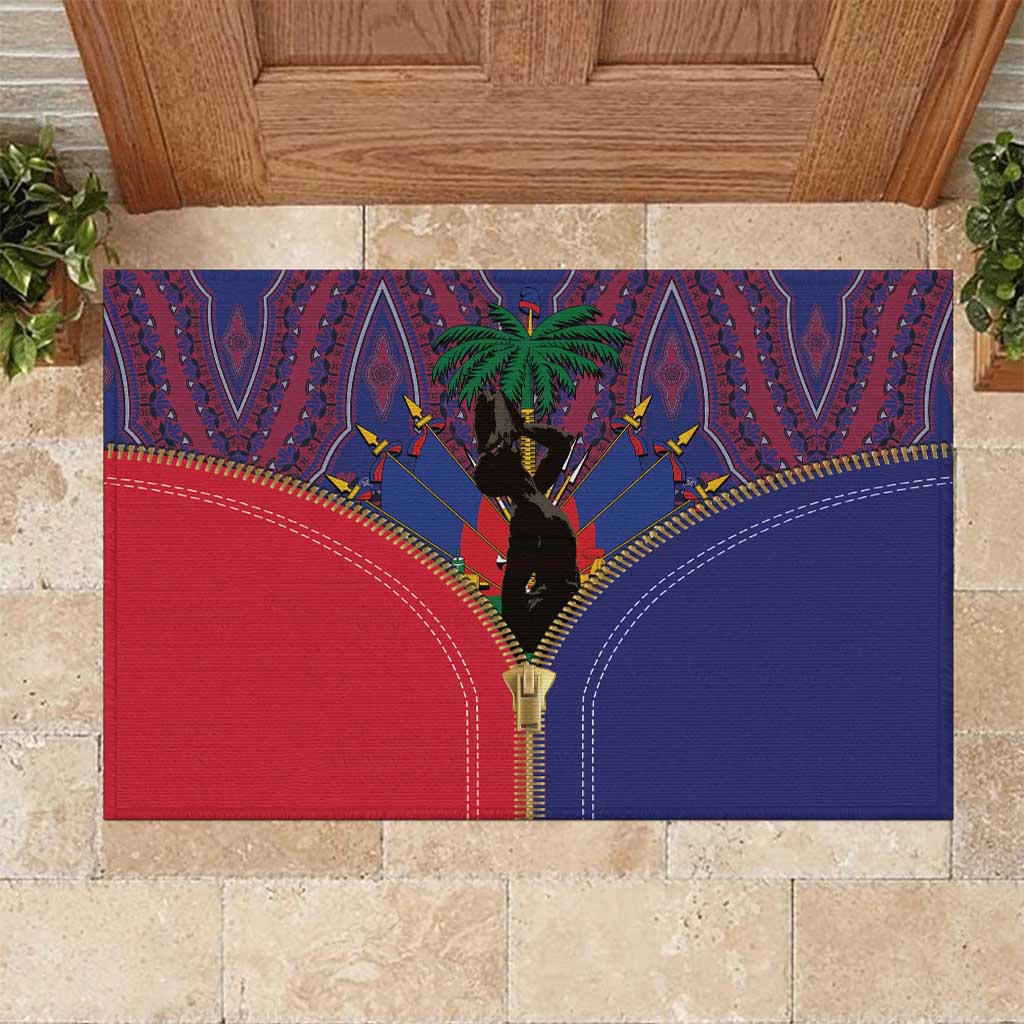 Haiti Heritage Month Rubber Doormat Zipper Stylized