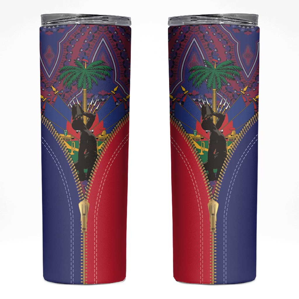 Haiti Heritage Month Skinny Tumbler Zipper Stylized