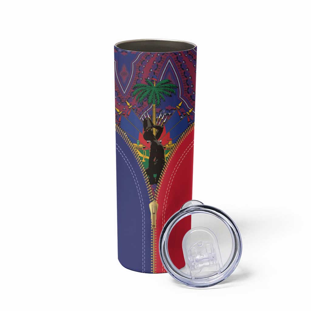 Haiti Heritage Month Skinny Tumbler Zipper Stylized